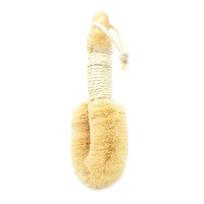 Natural Sisal Brush Bath Body Brush Shower Scrub Brush Body Care Cleaning Brush with Wooden Brush Improve Blood Circulation Exfoliate Skin beige