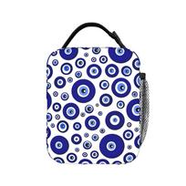 Evil Eye Talisman Print Lunch Bag School Portable Insulated Thermal Lunch Bags For Child  Oxford Graphic Cooler Bag One Size blue