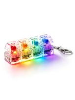 Light Up 4 Keys Finger Keyboard Keycap Stress Relief Fidget Toy Keychain Key Led Button Pinch Tester Office Desk Accessory blue