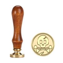Stylish Halloween Skeleton Brass Wax Seal Stamp for Wedding Invitations and Greetings Journals Sealing Stamps brown