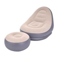 Portable Foldable Inflatable Lazy Sofa Recliner for Outdoor Use beige