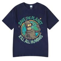 T-Shirt Bender Save The Planet Kill All Humans T-Shirt 200.0g 3XL gray
