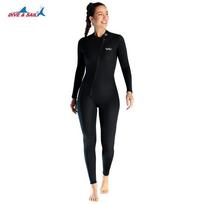 1.5MM Neoprene Wetsuit Diving Snorkeling Surfing - Full Zip One Piece Thermal Swimsuit Men Women L