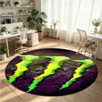 Monster Energy Printed Round Crystal Velvet Rug Soft Non Slip Floor Carpet For Bedroom Holiday Gift 120cmx120cm