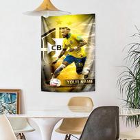Sky Soccer Dream Neymar Retro Tapestry Psychedelic Art Great for Dorm Wall Studio Wall Balcony Versatile Decor Exotic Pattern Gift for New Home 100cmx150cm