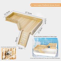 Wooden Wooden Hamster Platform Anti-Bite Hamster Nest Ladder Pet Stand Toy  Guinea Pig Style B beige
