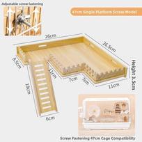 Wooden Wooden Hamster Platform Anti-Bite Hamster Nest Ladder Pet Stand Toy  Guinea Pig Style A