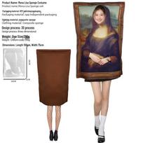 Mona Lisa & The Scream Cosplay Costumes - Funny Halloween Party Performance Outfits Adult One Size brown
