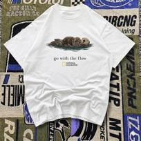 National Geographic Otter Graphic T-Shirt, Vintage 90s Y2k Style Top XL white