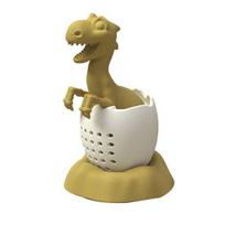 Išsiritęs dinozaurų silikoninis arbatos sietelis geltona