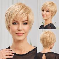 HAIRCUBE Bob Pixie Cut šokoladiniai rudi tiesūs sluoksniuoti Remy perukai žmonių plaukams su kirpčiukais Trumpi natūralūs beklijuoti žmogaus plaukų perukai moterims beige