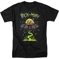 Rick and Morty Space Cruiser Rides T-Shirt, Black, XX-Large M juoda