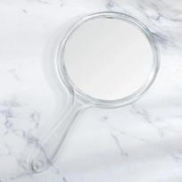 Rankinis veidrodis dvipusis rankinis veidrodis 1x/3x didinamasis veidrodis su rankena, skaidrus rankų veidrodis suapvalintos formos makiažo veidrodis skaidri