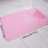 Non-Slip PVC Bath Mat - Rectangular Massage Nubs Shower And Bathroom Safety Rug - 0.8cm 34*68cm Thick, Dot Pattern šviesiai rausvos spalvos
