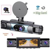 4 kanalų 360 laipsnių automobilinis vaizdo registratorius FHD 1080P su WiFi programėle, 4 kamerų objektyvais, vaizdo įrašymo įrenginys, galinio vaizdo kamera 4 Lens+WIFI+24h+32g