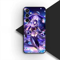 skirta Samsung Galaxy S24 S25 S23 FE Ultra Plus S7 Edge S25+ S23+ A56 5G telefono dėklas minkštas dėklas Genshin Baal Raiden Shogun Impact Galaxy S23 blue