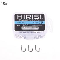 Hirisi 50Pcs Ptfe Coated Carp Fishing Hooks With Eye Micro Barbed High Carbon Steel 8029 Fishing Accessories Spliceable Box as the picture white