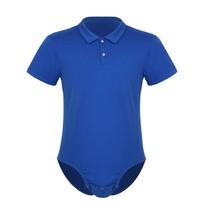 Unisex suaugusiųjų neįgalumo kombinezonas M-4XL Spaudės tarpkojo atvartu apykaklė trumpomis rankovėmis Patogus slaugytojams Leotardas pagyvenusiems žmonėms su šlapimo nelaikymu XXL mėlyna