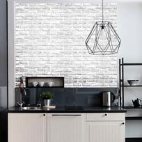 Unikalūs baltų plytų rašto tapetai svetainei, miegamajam, restoranui, lipnus sienų lipdukas gray