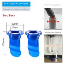 304 Anti-Odor Drain Core Sewer Deodorizer, Extra Small Diameter 30mm Deep Water Seal Drain Anti-Odor Inner Core 75mm 2 PACK blue