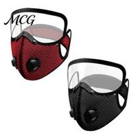 Industrial Grade Dust Respirator 2 Pcs Masque, Breathable Reusable Carbon Filter Face Protection Cushion with Goggles for Woodworking Construction B