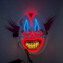 LED Light Up Clown Mask – Neon Glow Cosplay Mask for Halloween, Carnival, Nightclub & Rave Parties