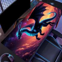 Starry Cosmic Dragon Large Desk Mat Non Slip Gaming Mouse Pad Stitched Edge Galaxy Keyboard Mat for Laptop PC Office Game Use 30cmx60cm blue
