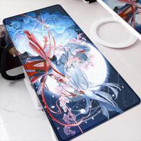 Gaming Wuthering Waves Hiyuki New Mousepad Kawaii Anime Girl Anti-slip Deskmat XXL Speed E-Sport Office Computer Keyboard Carpet 30cm by 60cm gray