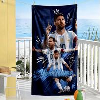 Messi Customized Name Beach Towel Quick-Dry Soft Microfiber Perfect for Traveling Yoga Camping and Swimming 80cmx160cm(31x63inch)