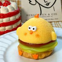 Dun Dun Chicken Burger Soft Tpr Squish Toy Fast Rebound Detachable Cute Simulation Hamburger Anti Anxiety Stress Relief Leisure yellow