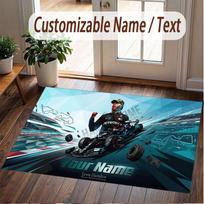 Custom Rug Lewis Hamilton Pattern Print Name Text Soft Non‑Slip Floor Carpet for Home Indoor Decoration 40cmx60cm gray