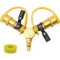 Propanes Gas Quick Connect Y Splitters Adapter with Valves Double Outlet Design For Barbecue Stove Outdoor Cooking Tool 1
