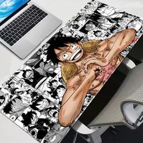 Mouse Pad Black And White Gaming Mouse Pad Rubber Luffy Desk Mat NonSlip Pc Laptop One Piece Gamer Desk Accessories Table Pad 800x300x3mm