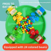 Frog Eating Beans Family Interactive Desk Game With Plastic Material For Kids And Teens žalia