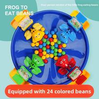 Frog Eating Beans Family Interactive Desk Game With Plastic Material For Kids And Teens mėlyna