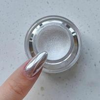 Glossy Moonlight Mirror Nail Powder White Aurora Chrome Dust Shiny Pearl Rubbing Powder Metallic Silver Effect  Moonlight Powder