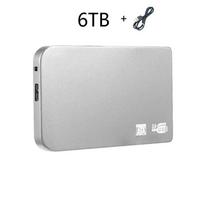 256TB SSD Didelės spartos SSD USB 3.0 Korpusas Mobilūs kietojo disko dėklai SSD Išoriniam saugojimui HDD Dėžutė Su USB3.0 Kabeliu ABS Silver-6TB