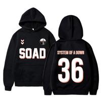 System of A Down Toxicity Football Style Print Hoodie Men Women Rock Vintage Oversized Hooded Sweatshirt Pullovers Streetwear M black