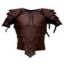 Medieval Viking Knight Pirate Cosplay Costume Body Shoulder Armor Set Steampunk PU Leather Vest Armour Larp Outfit Pauldrons Men One Size black