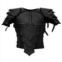 Medieval Viking Knight Pirate Cosplay Costume Body Shoulder Armor Set Steampunk PU Leather Vest Armour Larp Outfit Pauldrons Men One Size black