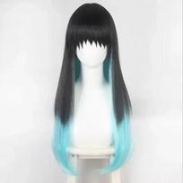 Anime veikėjo Tokito Muichiro Cosplay kostiumas Uniforma Perukas Suaugusiems ir Vaikams Helovino apranga 110CM gray