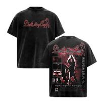 Dante Print T-shirt Game Devil May Cry Clothing Men Women Short Sleeve Tshirts Retro Washed T Shirt Harajuku Male Cotton Tops S black