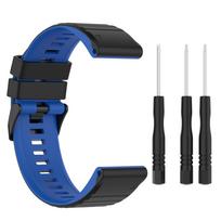 Silicone Wristband 22mm for Garmin Forerunner 965/Garmin Forerunner 955/Garmin Forerunner 945 , with quick release juoda/mėlyna