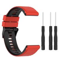 Silicone Wristband 22mm for Garmin Forerunner 965/Garmin Forerunner 955/Garmin Forerunner 945 , with quick release raudona/juoda
