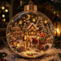 LED šiltais šviesiais šviečiantis Kalėdų kamuoliuko papuošalas 3D Kalėdų kabantis rutulys Pakabinamas prie židinio Style 4