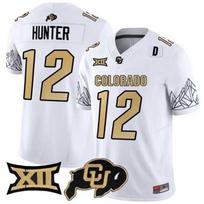 NFL College Football Jersey Colorado Buffaloes 12 Hunter Mens Game Uniform Breathable Sports White In Stock beige
