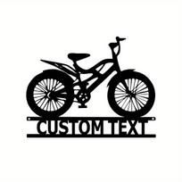 Personalized MTB Name Metal Wall Art – Custom Cyclist Mountain Bike Decor for Bikers, Mud Sweat & Gears Sign juoda