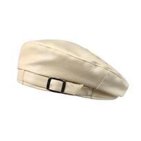 Nauja madinga odinė kepurė, vientisa beretė, skrybėlė, moteriška kepurė, moteriška beretė, mergaičių PU skrybėlė One Size beige