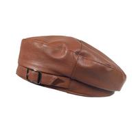 Nauja madinga odinė kepurė, vientisa beretė, skrybėlė, moteriška kepurė, moteriška beretė, mergaičių PU skrybėlė One Size brown
