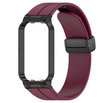 Silikoninis dirželis skirtas Xiaomi Smart Band 8 Active Laikrodžio apyrankė Metalinė magnetinė sagtis Apyrankė Correa For Mi Band 8 Active For Mi Band 8 Active vyno raudonos spalvos